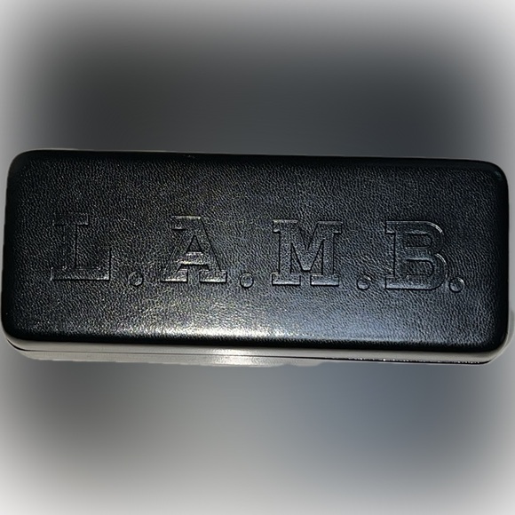 🕶️🐑 💋 LAMB Black Large Sunglasses Eyeglasses Hard Clamshell Leather Case - Picture 2 of 16